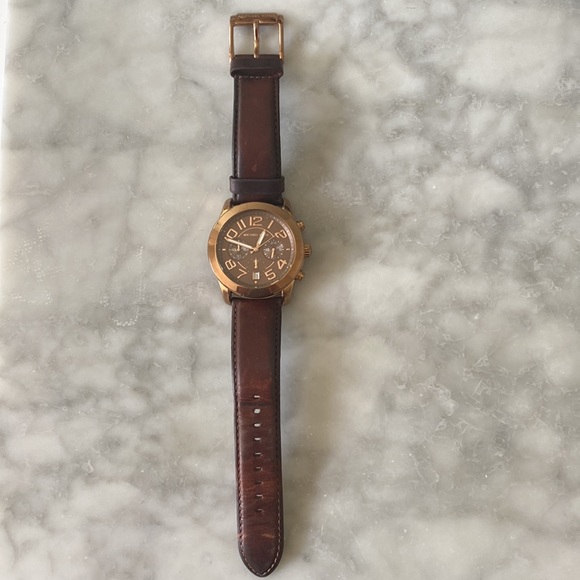 Michael Kors Rose Gold and Leather Watch - Picture 3 of 5